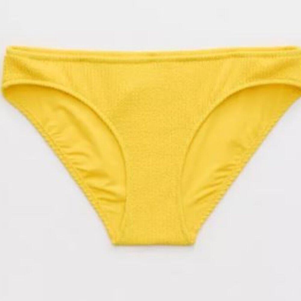 Aerie Crinkle Full Coverage Bikini Bottom Yellow NWT Size XXL